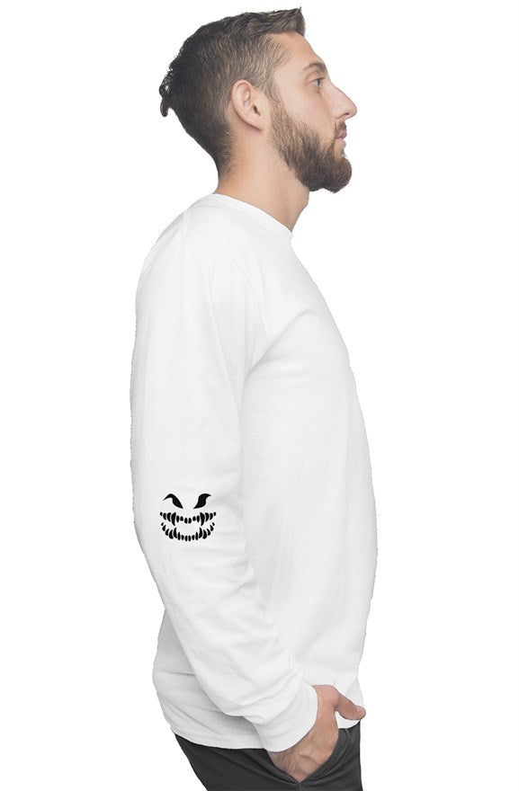 Face 3 white long sleeve tee
