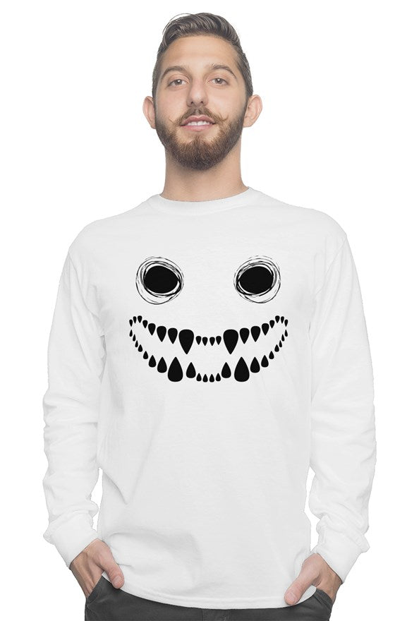 Face 2 white long sleeve tee