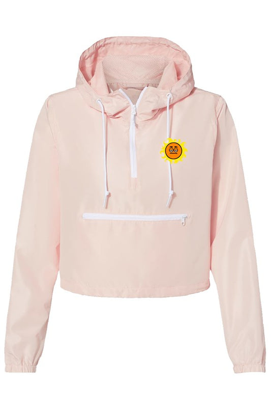 Pink Sun Crop Windbreaker